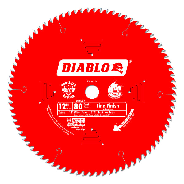 Diablo D1280X Finishing Circular Saw Blade, 12" x 80 Tooth