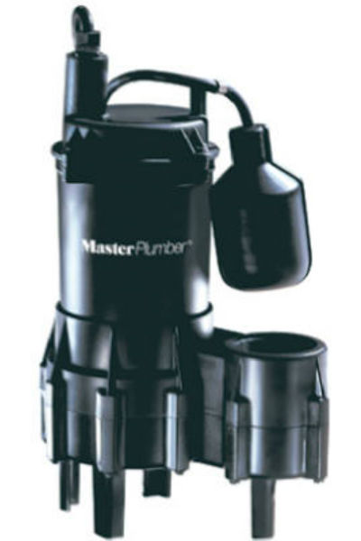 Master Plumber 540056 Thermoplastic Submersible Sewage Ejector Pump, 4/10 HP
