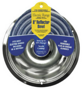 Stanco 700-8 Reflector Bowl For Removable Electric Ranges, Chrome Plated, 8"