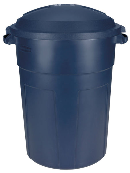 Rubbermaid® 2894-87BLAZB Roughneck Non-Wheeled Trash Can, Blazer Blue, 32 Gal