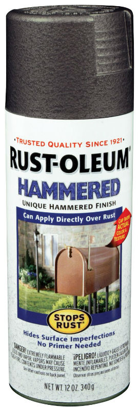Rust-Oleum 7218830-6PK Stops Rust Hammered Spray Paint, 12 oz, Dark Bronze,  6 Pack