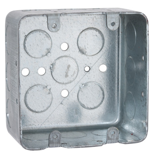 RACO® 680 Two Gang Square Box, Deep - Drawn with Conduit KO's, 4" x 2-1/8"