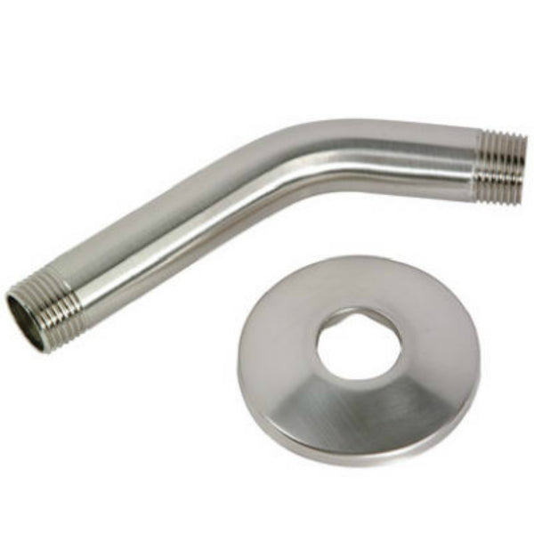 Master Plumber 543-197 Shower Arm with Flange, Brushed Nickel, 6"