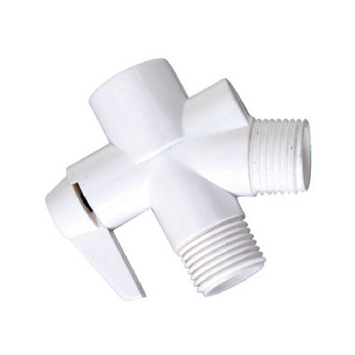 Master Plumber 543-205 Shower Flow Diverter, White Plastic Finish