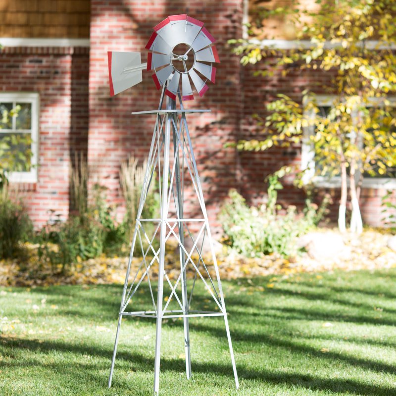 SMV 48A American Style Windmill Decorative Lawn Ornament, 8'