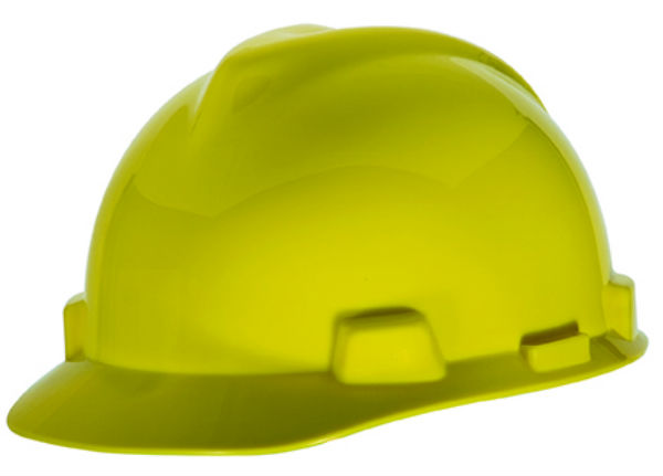 MSA Safety Works® 818068 Adjustable Suspension V-Gard® Hard Hat, Yellow