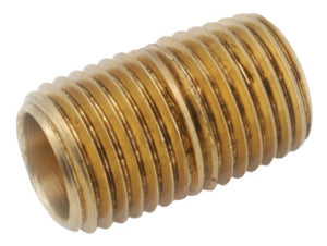 Anderson Metals 38300-16 Lead Free Pipe Fitting Nipple, Red Brass, 1" x Close
