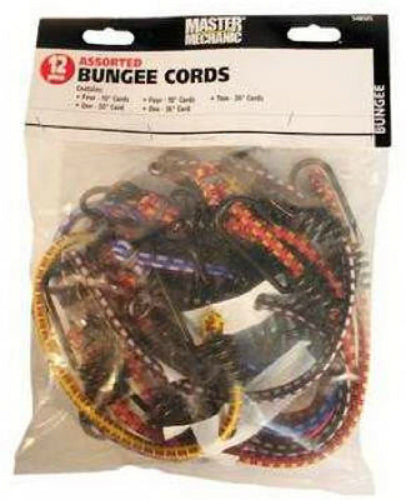 Master Mechanic MM41 Bungee Cord, Assorted, 12-Piece