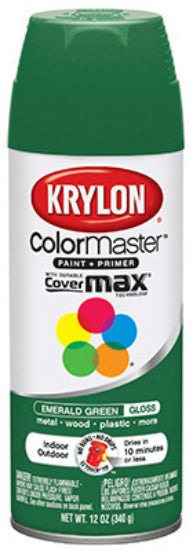 Krylon® K05201602 ColorMaster™ Spray Enamel Paint & Primer, 12 Oz, Emerald Green
