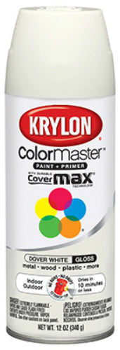 Krylon® K05355502 ColorMaster™ Paint & Primer, 12 Oz, Dover White, Gloss Finish