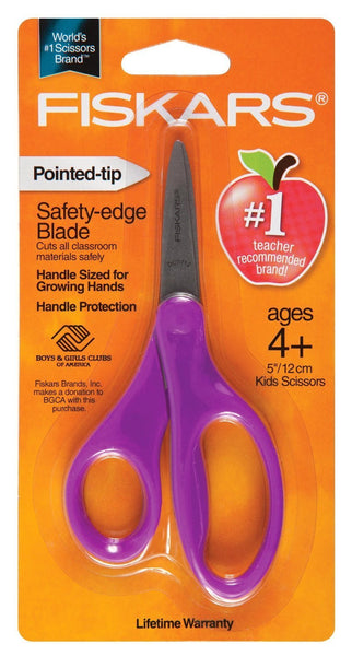 Fiskars® 94307097 Pointed-Tip Kids Scissors, Assorted Bright Colors, 5", 1-Qty