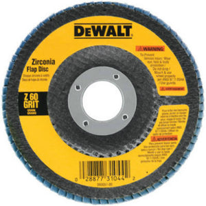 DeWalt® DW8308 High Performance™ Zirconia Flap Disc, 60 Grit, 4-1/2" x 7/8"