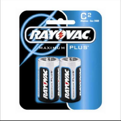 Rayovac 814-2 Size "C" Alkaline Battery, 2 Pack