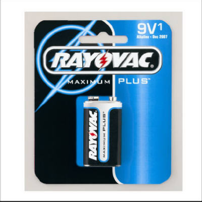 Rayovac A1604-1 Alkaline Battery, 9V