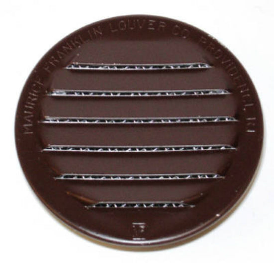Maurice Franklin RLB-100-3 Aluminum Round Insect Proof Mini Louvers, 3", Brown