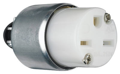 Pass & Seymour Armored Connector, 15A, 250V, White