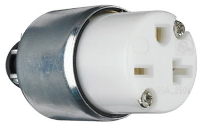 Pass & Seymour Armored Connector, 20A, 250V, White