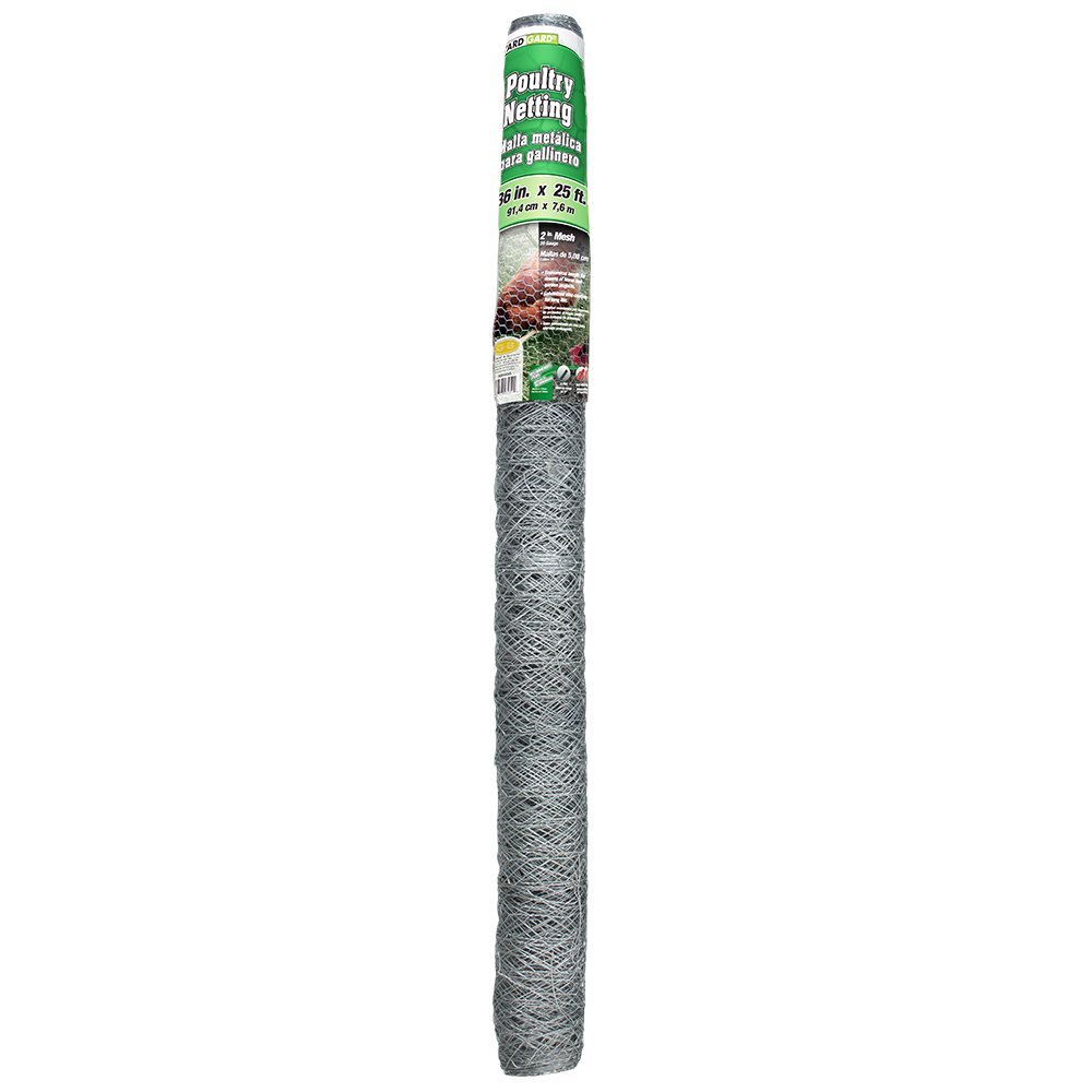 YardGard® 308465B Galvanized Poultry Netting, 20-Gauge, 2" Mesh, 36" x 25'