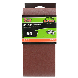 Gator 3191 Bi-Directional Fine Sanding Belt, 80 Grit, 4" x 36"