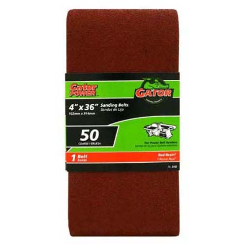 Gator 3192 Bi-Directional Fine Sanding Belt, 50 Grit, 4" x 36"