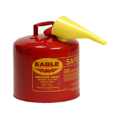 Eagle UI-50-FS Type I Safety Can with F-15 Funnel, 5 Gallon, Red
