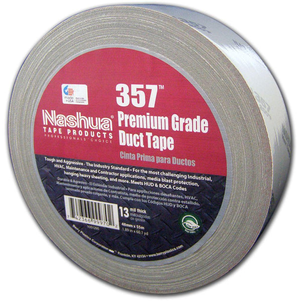 Nashua 1086142 (357) Premium Grade Duct Tape, Silver, 1.89 Inch x 60 Yards