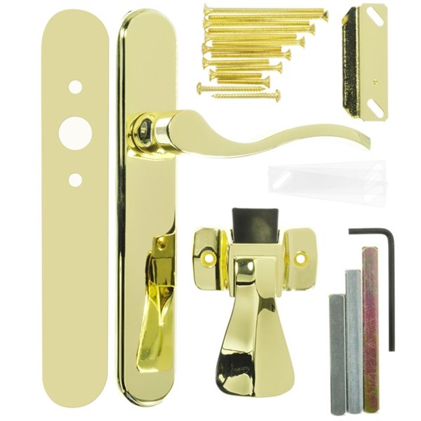 Wright Products™ VBG115PB Surface Mounted Storm Door Latch, Polished Brass