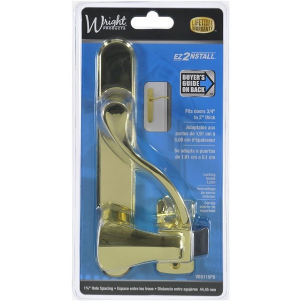 Wright Products™ VBG115PB Surface Mounted Storm Door Latch, Polished Brass