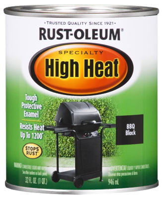 Rust-Oleum® 7778-502 Satin Specialty High Heat Paint, 1 Qt, BBQ Black
