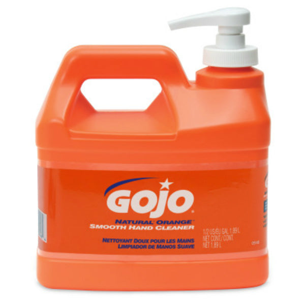 Gojo 0948-04 Natural Orange Smooth Hand Cleaner, Pump Dispenser, 1/2 Gallon