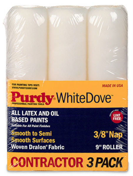 Purdy® 14B863000 White Dove™ Roller Covers, 9", 3/8" Nap, 3-Pack