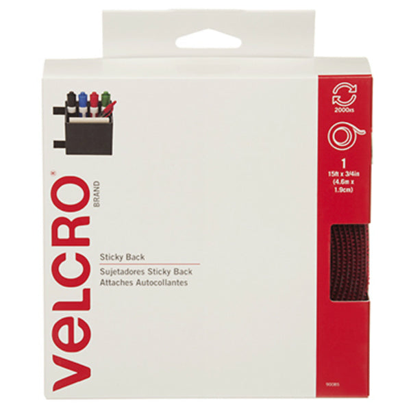 Velcro® 90085 Red Velcro Sticky Back Tape, 3/4"W x 15'L