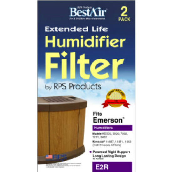 BestAir E2R Extended Life Humidifier Wick Filter, 2-Pack