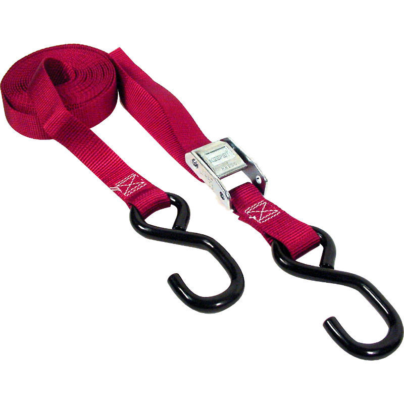 Keeper® 05115 Cam Buckle Tie-Down with S-Hooks, 15' x 1"
