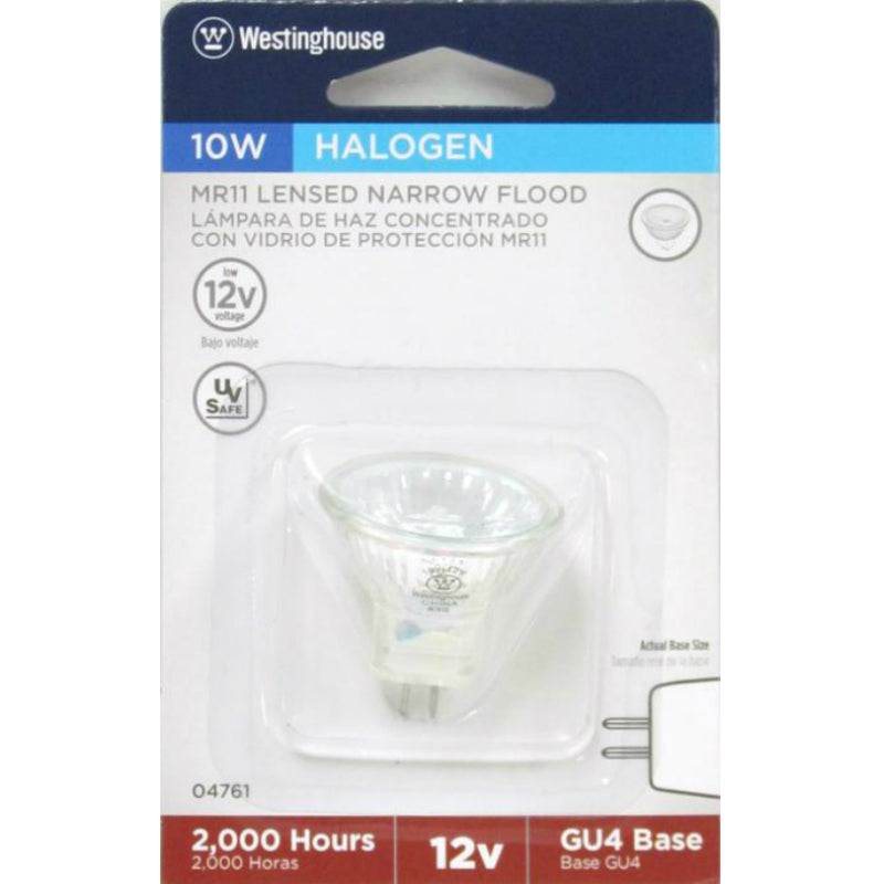 Westinghouse 04761 Low Voltage MR11 Halogen Narrow Flood Light Bulb, 10W, 12V
