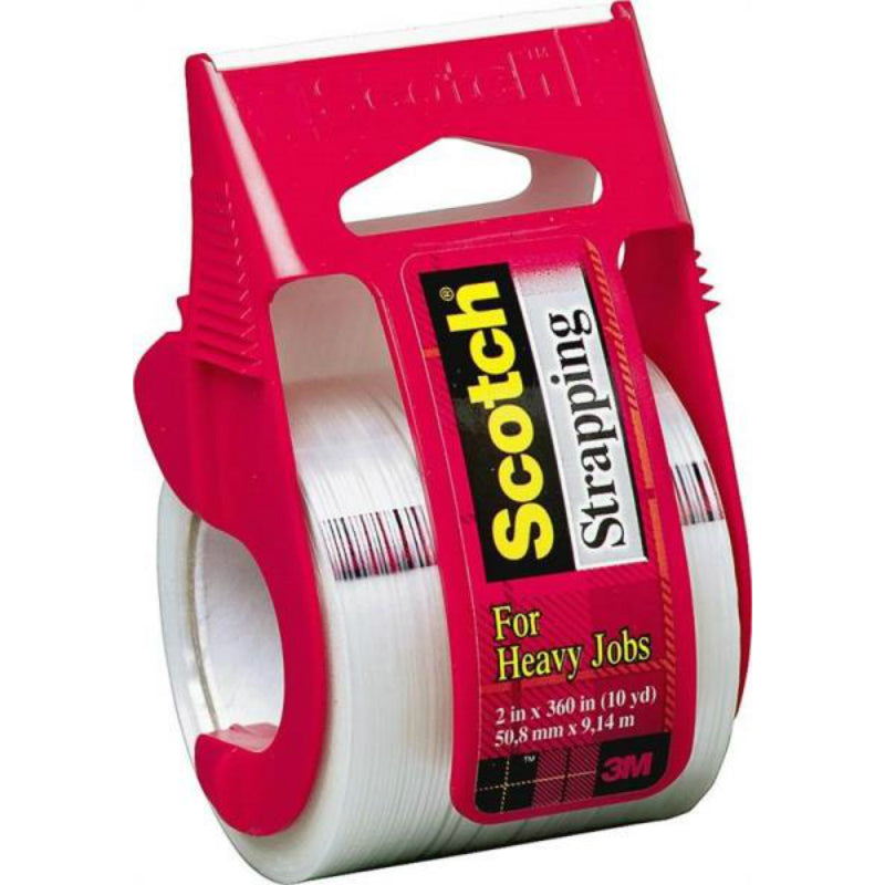 Scotch 350 Heavy-Duty Strapping Tape with Dispenser, 1.88" x 360"