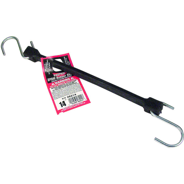 Keeper® 06214 EPDM Rubber Strap with Zinc Plated Steel Hooks, 14"