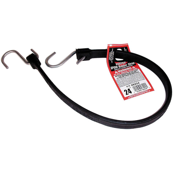 Keeper® 06224 EPDM Rubber Strap with Zinc Plated Steel Hooks, 24"