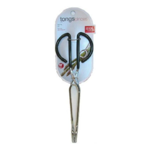 Good Cook™ 25871 Deluxe Straight Tongs, Chrome Plated, 10"