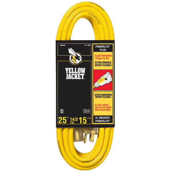 Yellow Jacket® 2886 Extension Cord, 15 Amp, 25'