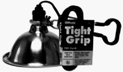 Woods® 2839 Tight Grip® Light Duty Clamp Lamp Worklight, 12' Cord