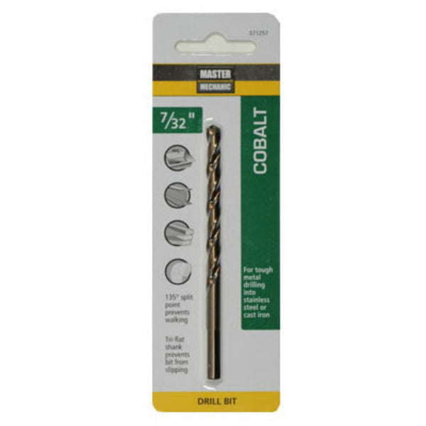 Master Mechanic 571257 High Speed Steel with Cobalt Drill Bit, 7/32" x 3-3/4"