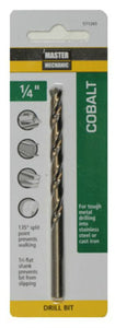 Master Mechanic 571265 Jobber Length Cobalt Drill Bit, 1/4" x 4"
