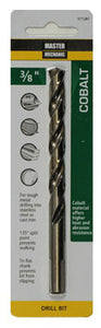 Master Mechanic 571281 Jobber Length Cobalt Drill Bit, 3/8" x 5", Steel