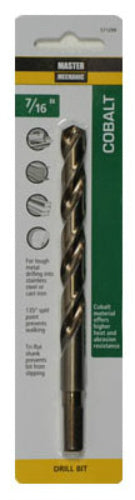 Master Mechanic 571299 Jobber Length Cobalt Drill Bit, 7/16" x 5-1/2", Steel