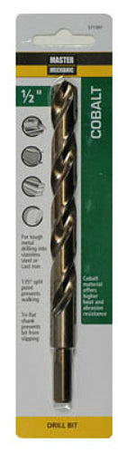 Master Mechanic 571307 Jobber Length Cobalt Drill Bit, 1/2" x 6", Steel