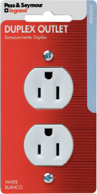 Pass & Seymour TradeMaster Standard Duplex Receptacle, 15A, 125V, White