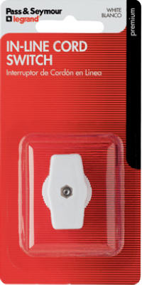 Pass & Seymour In-Line On/Off Cord Switch, White
