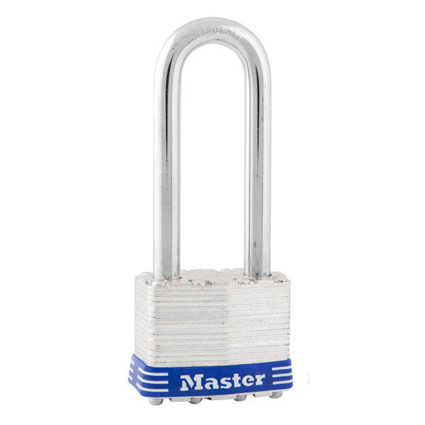 Master Lock 1DLJ Laminated Padlock with 2-1/2" Long Shackle, 1-3/4" Wide