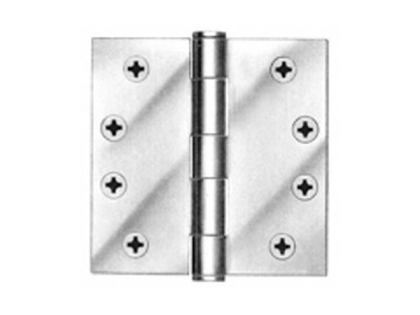 Tell HG100020 Prime Coated Plain Bearing Door Hinge, 4-1/2'' x 4-1/2'', 3-Pack